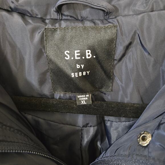 S.E.B. by Sebby Quilted Navy Jacket, Women, Size XL - Picture 2 of 13